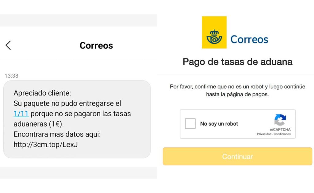 Alerta teléfono móvil mensaje correos