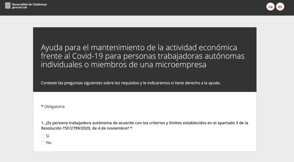 Ayuda para el mantenimiento de la actividad economica frente al Covid-19