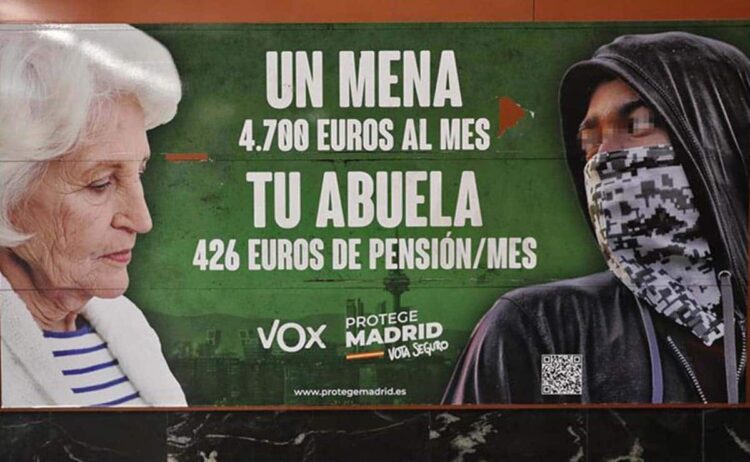 Cartel Vox mena pensiones