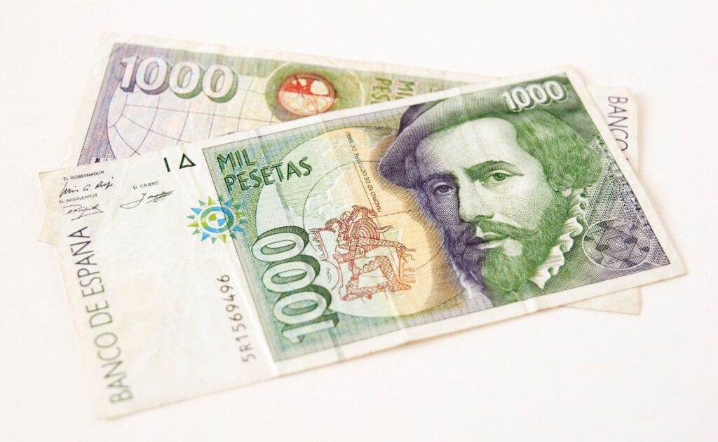 Pesetas, billete, dinero