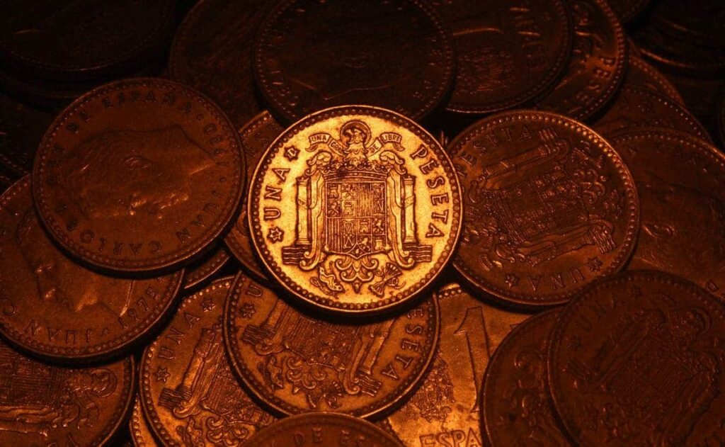 monedas, pesetas, dinero