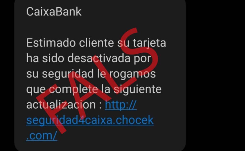 SMS CaixaBank estafa La Caixa