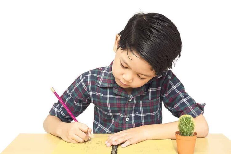 Niño estudiando