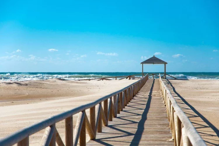 Pasarela de madera hacia la playa