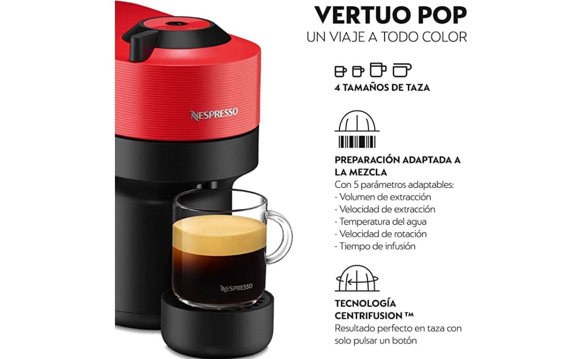 Cafetería de Cápsulas Nespresso Vertuo Pop Menta XN9204