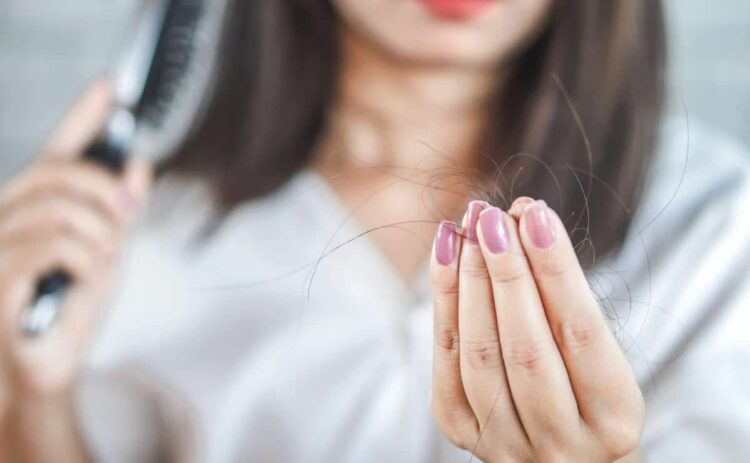 Caída del cabello cepillado