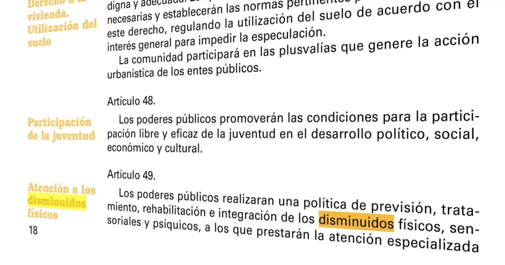 Comienzan en el congreso los trabajos para sustituir el término 'disminuido' de la constitución