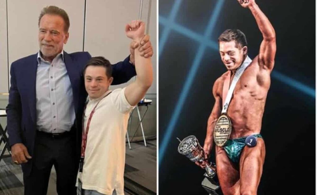 Kyle Landi, el joven deportista con síndrome de Down que impresionó a Arnold Schwarzenegger