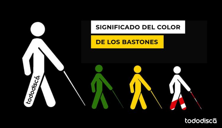 significado de los colores de los bastones personas ciegas