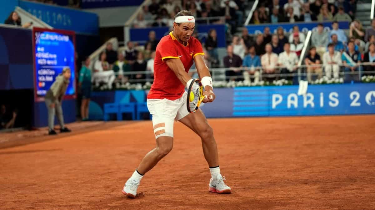 Nadal durante un partido de los Juegos Olímpicos de París 2024