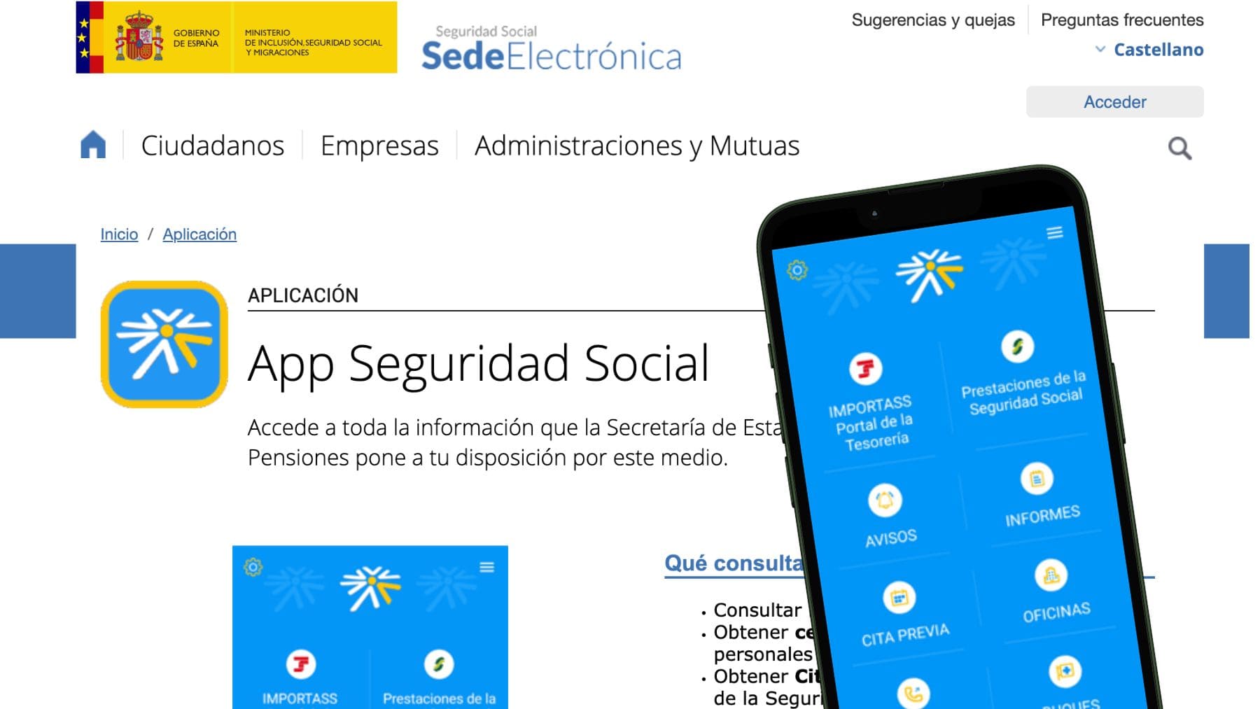 Nueva 'app' móvil de la Seguridad Social