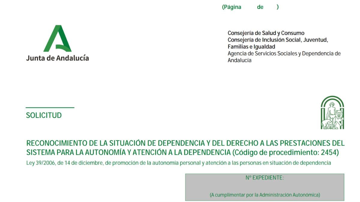 Documento que se debe presentar con la solicitud del grado de dependencia en Andalucía