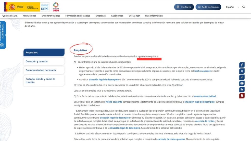 El SEPE te quita el subsidio para mayores de 52 años si no cumples este requisito