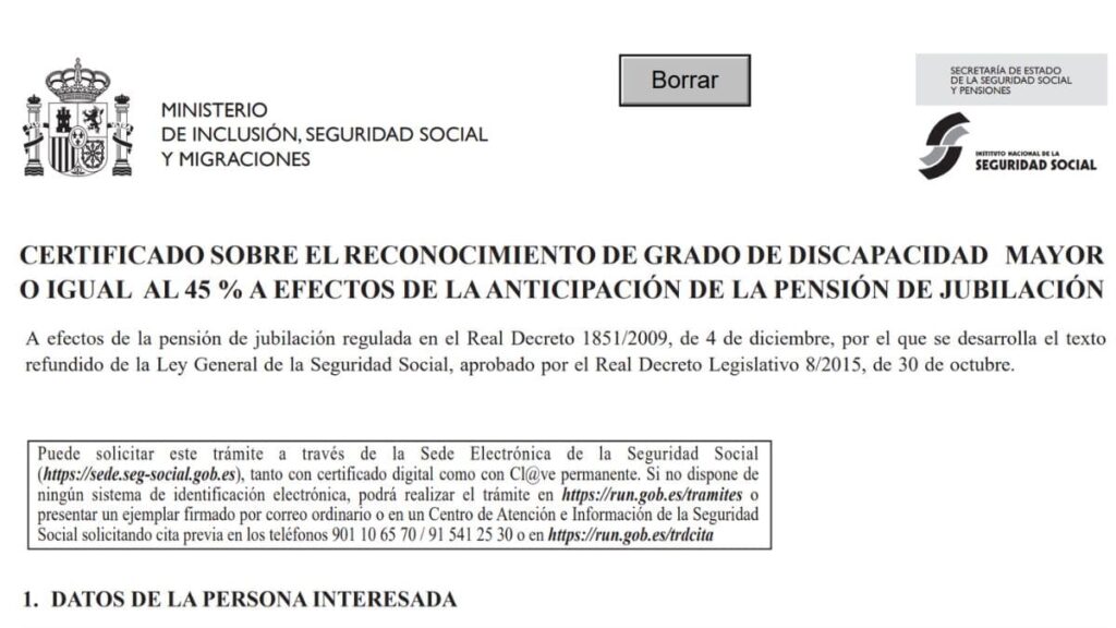 La Seguridad Social explica cómo solicitar una jubilación anticipada si tengo una discapacidad reconocida