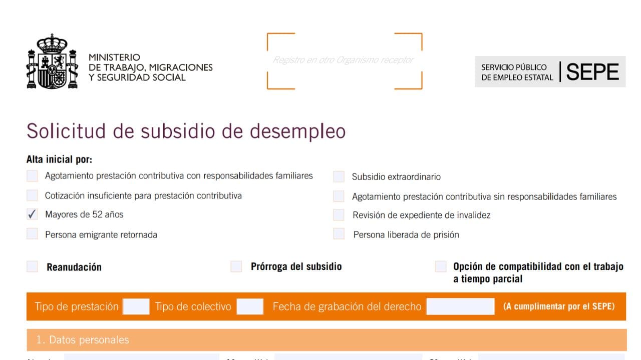 El SEPE ofrece el subsidio para mayores de 52 años