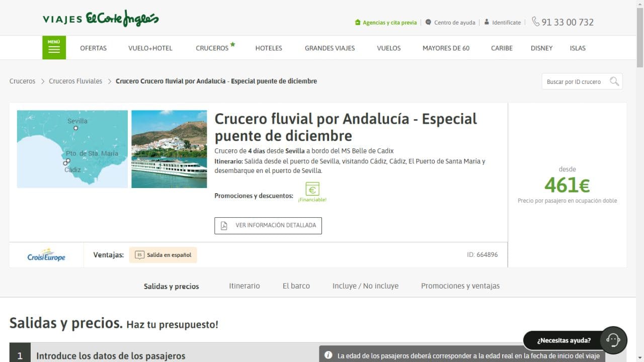 Viajes El Corte Inglés ofrece un crucero por Andalucía en pleno Puente de Diciembre