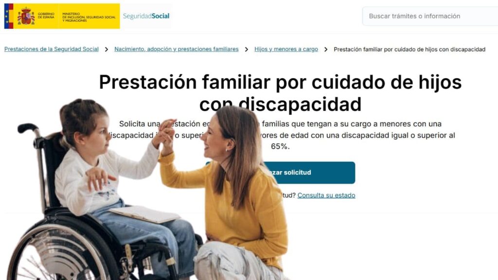 La Seguridad Social anuncia la prestación a familias por cuidados a hijos con discapacidad